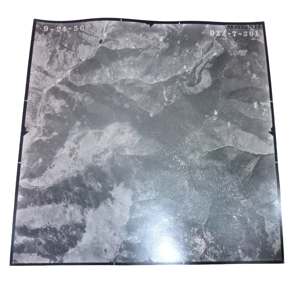 Vtg 1956 Aerial Survey Photo Mountain Landscape DZA-7-201 9-24-56 Black White